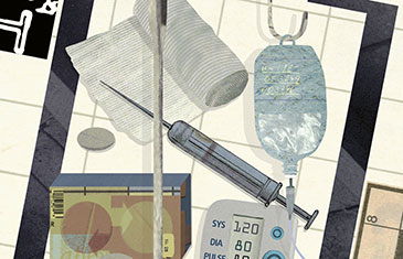 Grafik mit verschiedenen medizinischen Instrumenten