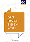 Cover des G+G-Plakats zur Bundestagswahl 2021: Drei Fragen – sieben Köpfe