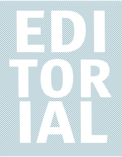 Symbilbild: Rubrikname Editorial in weißen Buchstaben auf hellblauem, verpixeltem Hintergrund